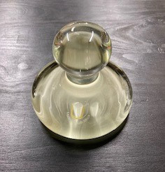 A hand-made glass muller